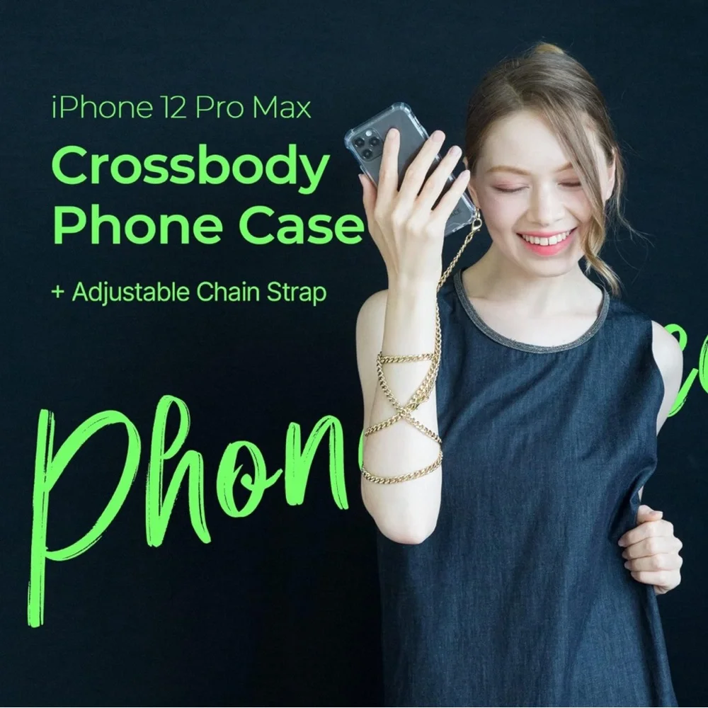 iPhone 12 Pro Max Crossbody Phone Case with Adjustible Chain Strap